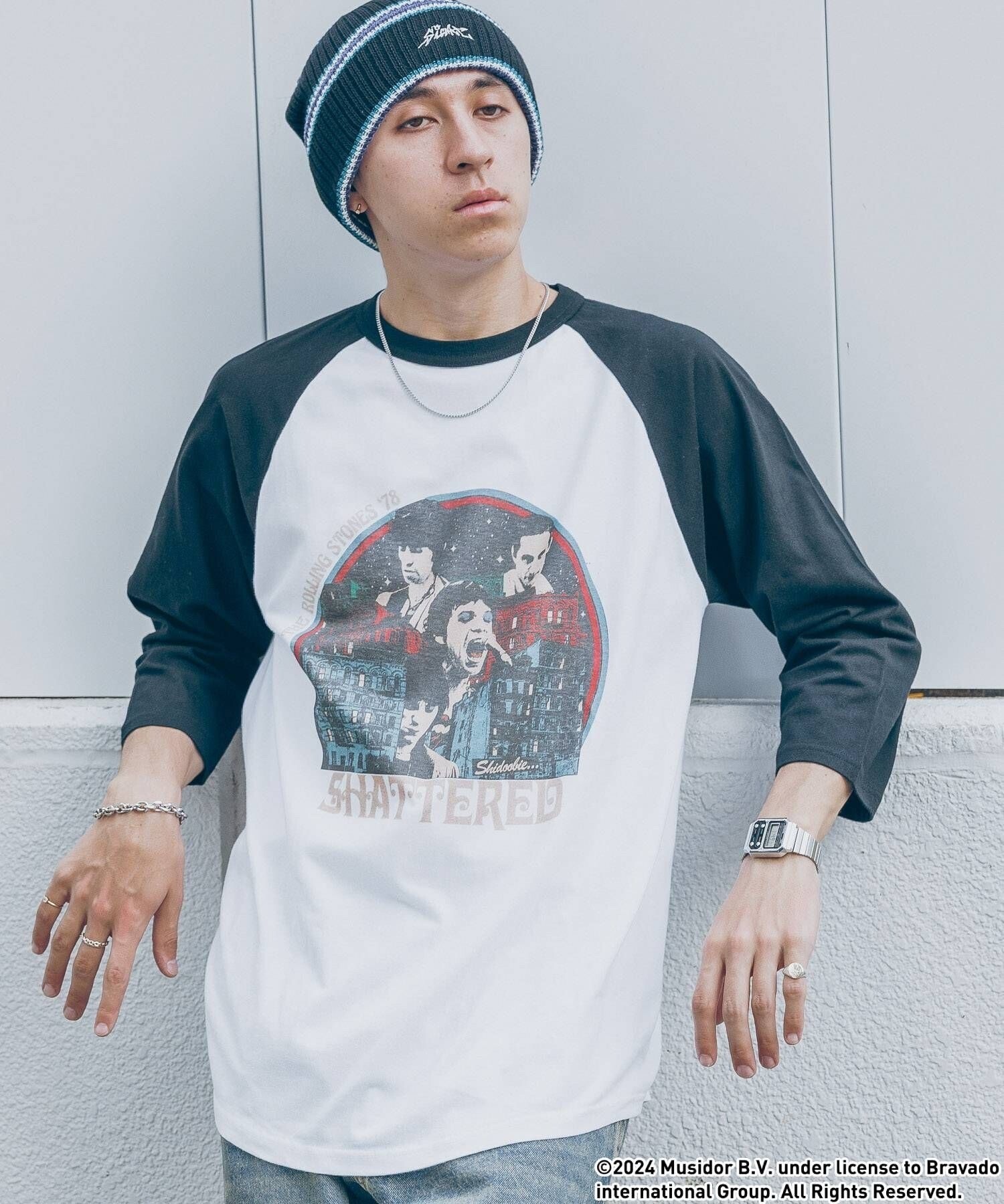 GOOD ROCK SPEED 7分丈/バンドラグランオーバーサイズTシャツ【THE ROLLING STONES】