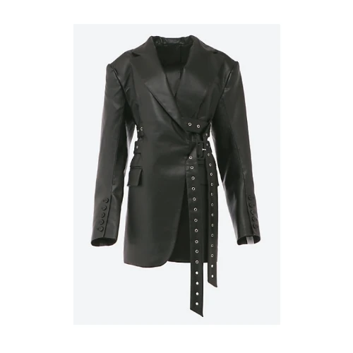 ROKH TRIPLE BELTS DETAILED BLAZER