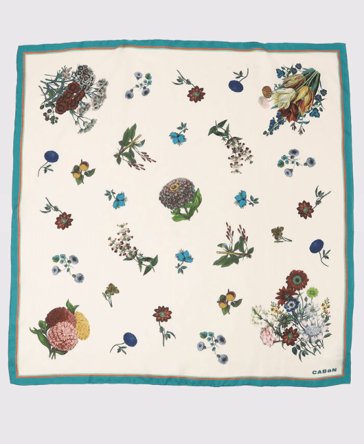 CABaN シルクツイル BOUQUET プリントスカーフ