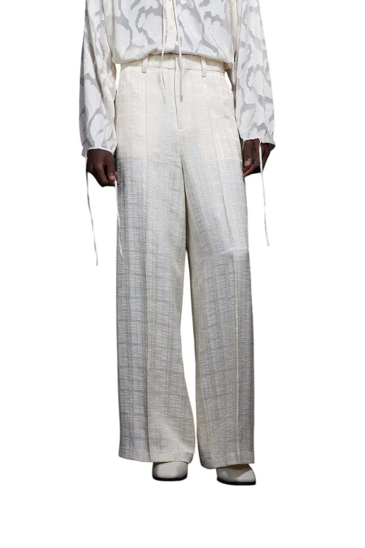 GALAABEND Tweed Custom Super Wide Slacks BLUE