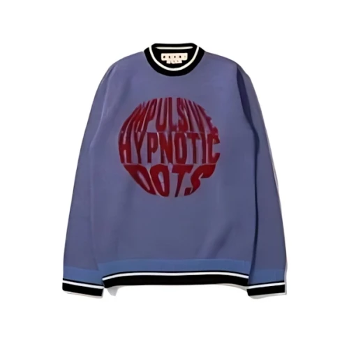 MARNI MOTTO INTARSIA SHETLAND WOOL ROUNDNECK SWEATER