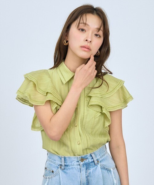 AND COUTURE ラッフルスリーブシャツブラウス