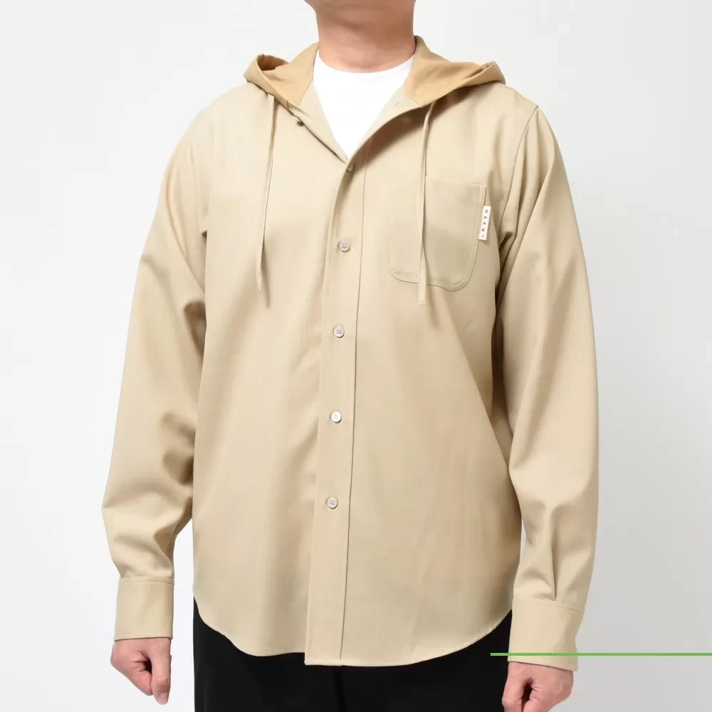 MARNI ウールトロピカルフードシャツ