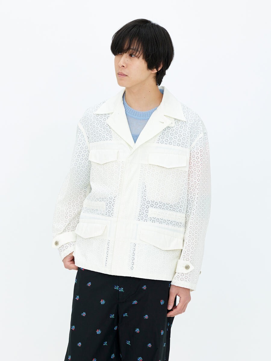 71 MICHAEL FLOWER LASER CUT ARMY BLOUSON