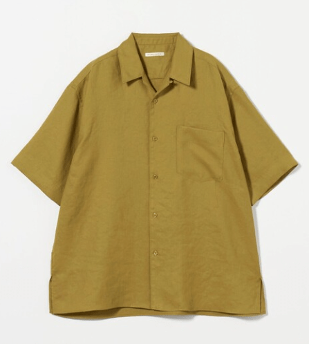 UNITED ARROWS ツイル オープンカラー ショートスリーブシャツ