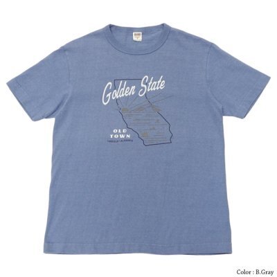 BARNS OUTFITTERS TSURI-AMI Crew Print T-Shirt"GOLDEN STATE"