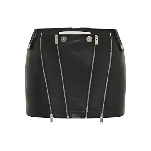 DION LEE zip-detailing leather skirt