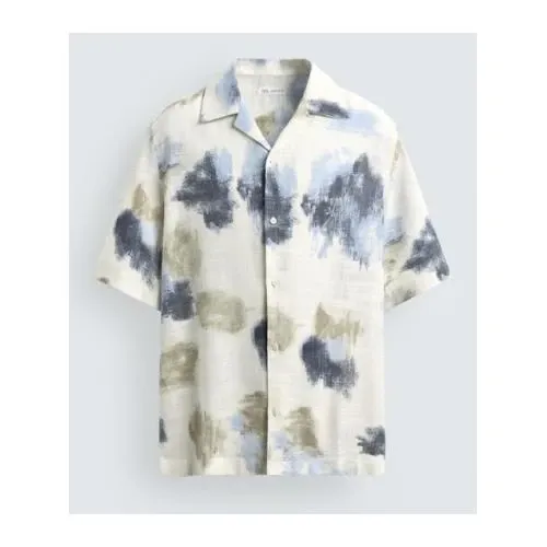 ZARA フルイドアブストラクト柄シャツ