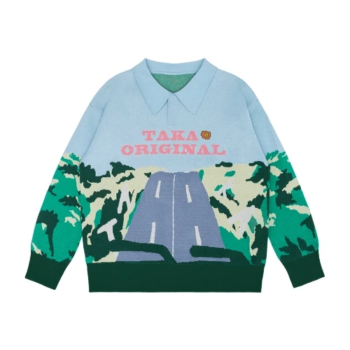 TAKA Original on the road collared knit jumper