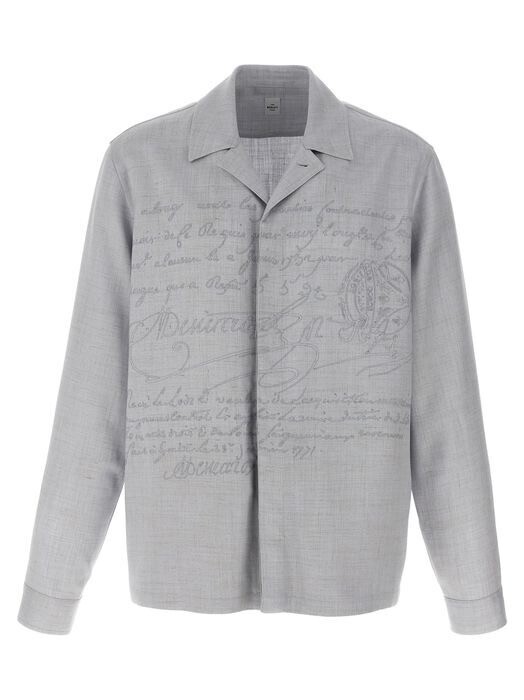 BERLUTI 'Embroidered Scritto' overshirt Gray