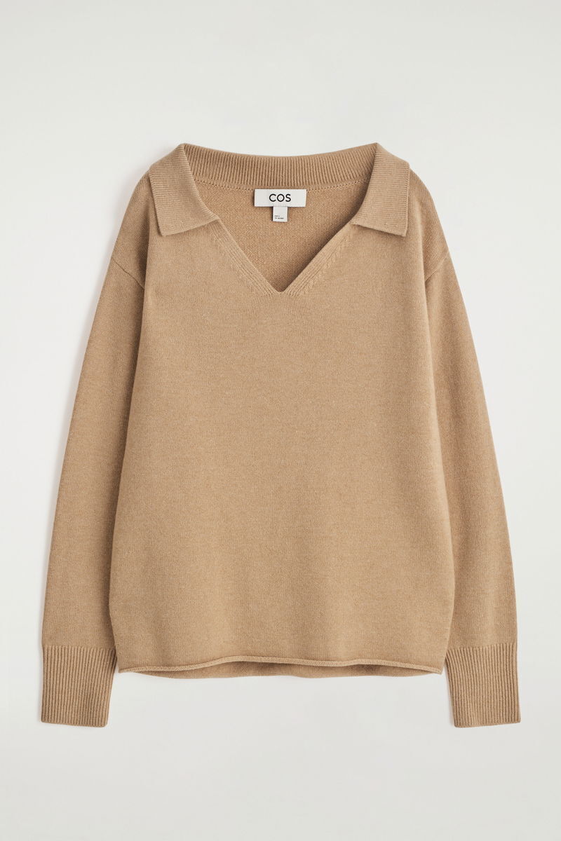COS MERINO WOOL POLO JUMPER