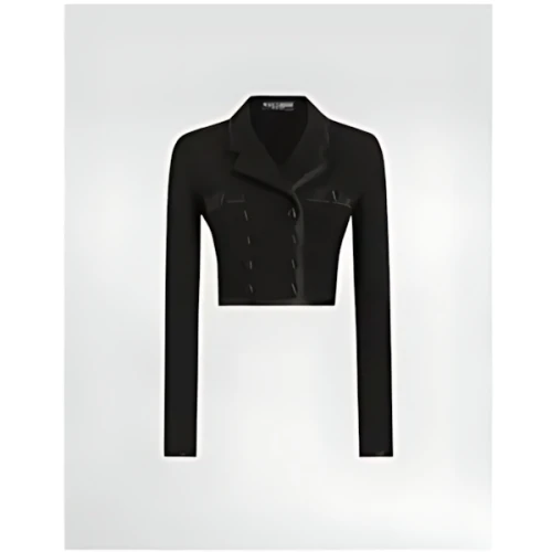 DOLCE & GABBANA Short double-breasted wool crepe jacket