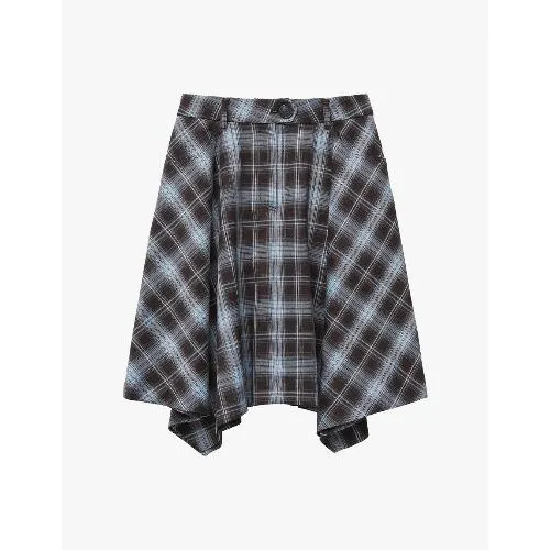 MARGARIN FINGERS Unbalanced Check Skirt