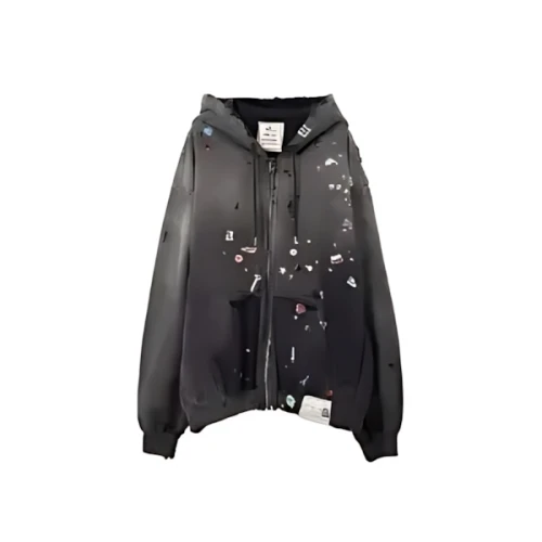 MIHARA YASUHIRO Sun Faded Like Sticker Print Zip-up Hoodie