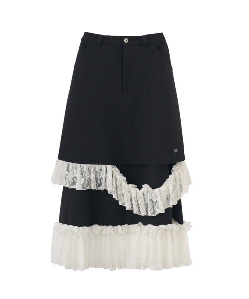idem asymmetry lace frill skirt / アシメレースフリルスカート