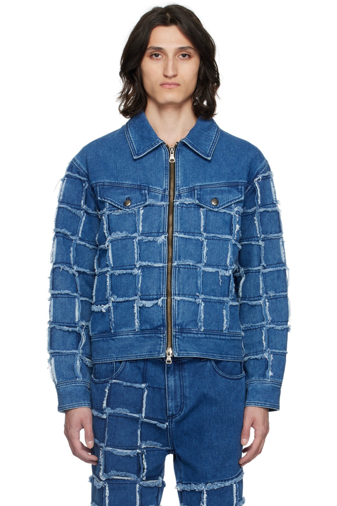 ANDERSSON BELL ブルー New Patchwork デニムジャケット