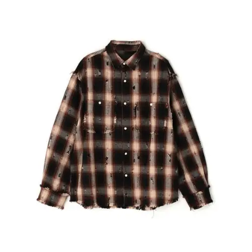 Danke Schon DAMAGE OMBRE CHECK L/S SHIRTS