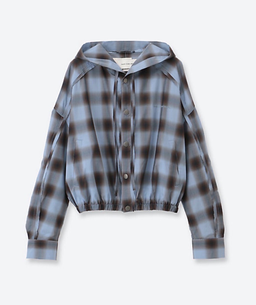 Feng Chen Wang Blue Check Hooded Jacket