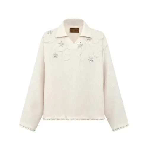 Birth Of Royal Child DIAMOND EMBELLISHED FLORAL KNIT TOP
