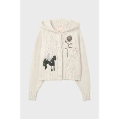 SINOON SN Patchwork Hoodie Cardigan