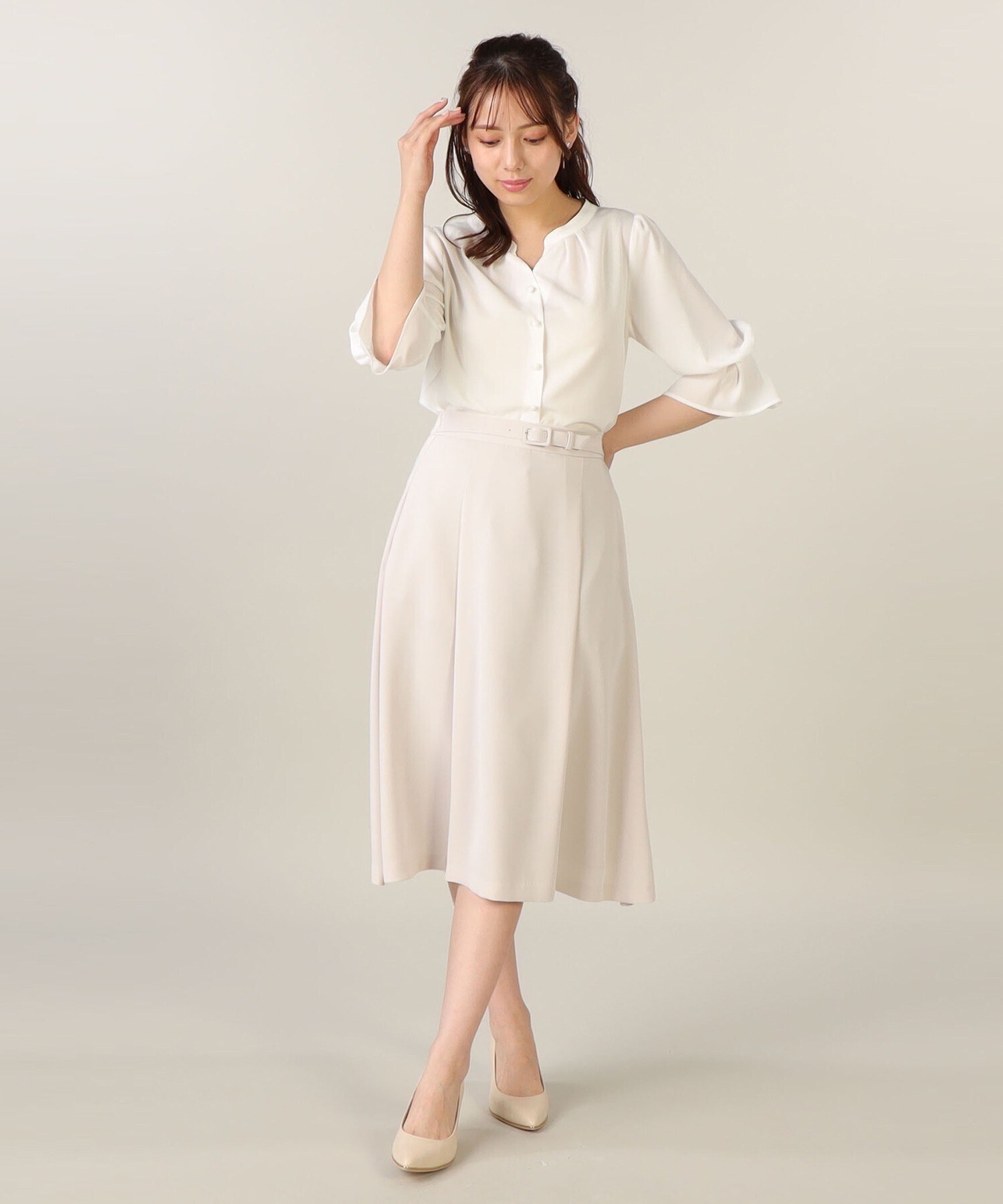 LAISSE PASSE タックフレアースカート