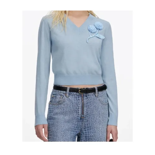 Self-Portrait Blue Rose Wool Jumper