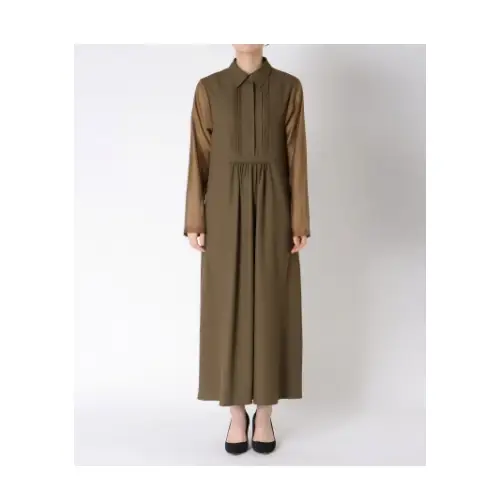 Jines シアースリーブ ピンタックワンピース