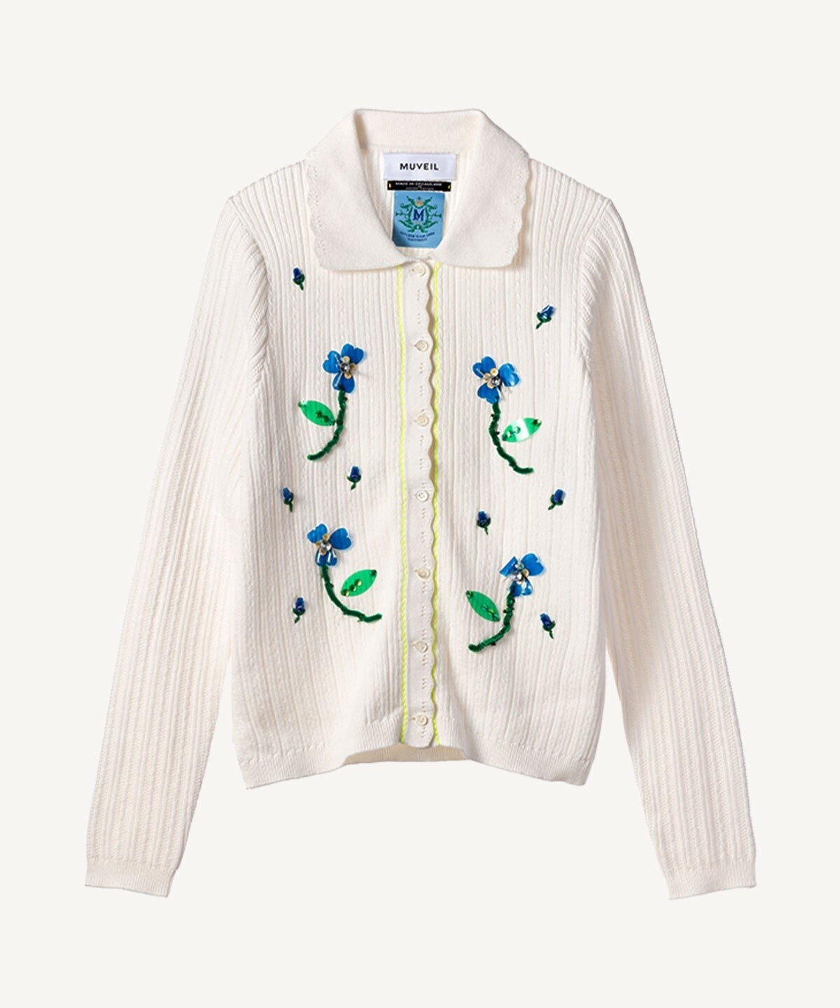 MUVEIL flower embroidery cardigan