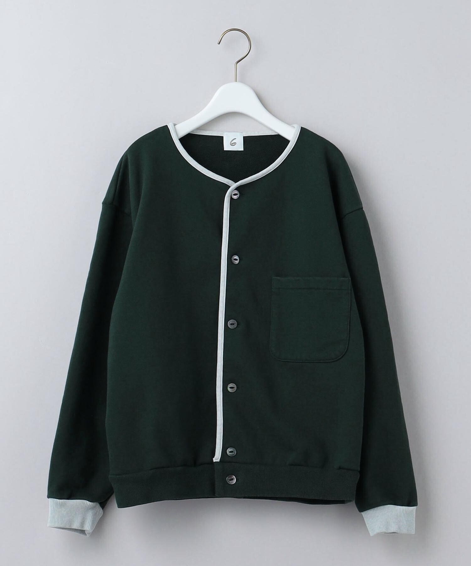 6(ROKU) COTTON URAKE PIPING CARDIGAN