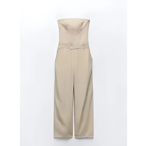 ZARA ストラップレス ナイロンジャンプスーツ