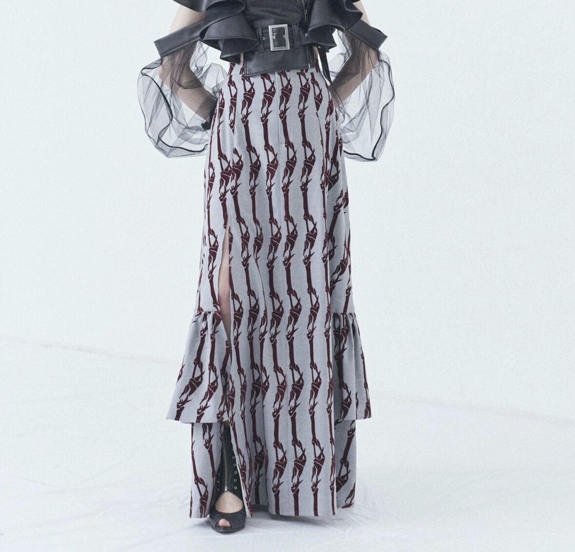 SHIROMA flocky long skirt