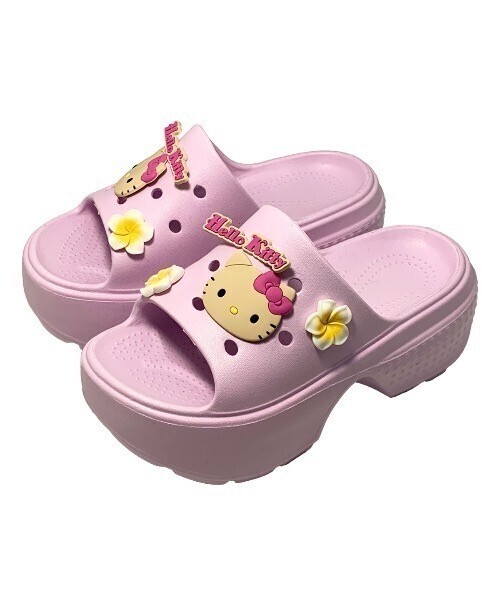 Sanrio サンリオキャラクターズ花飾り付き厚底ヒールサンダル