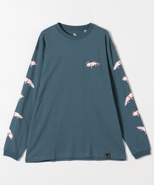go slow caravan ウーパールーパー 袖プリント ロングスリーブTシャツ