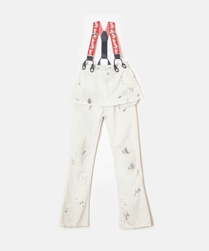 HOLIDAY PAINT DENIM 2P SUSPENDER PANTS OFF