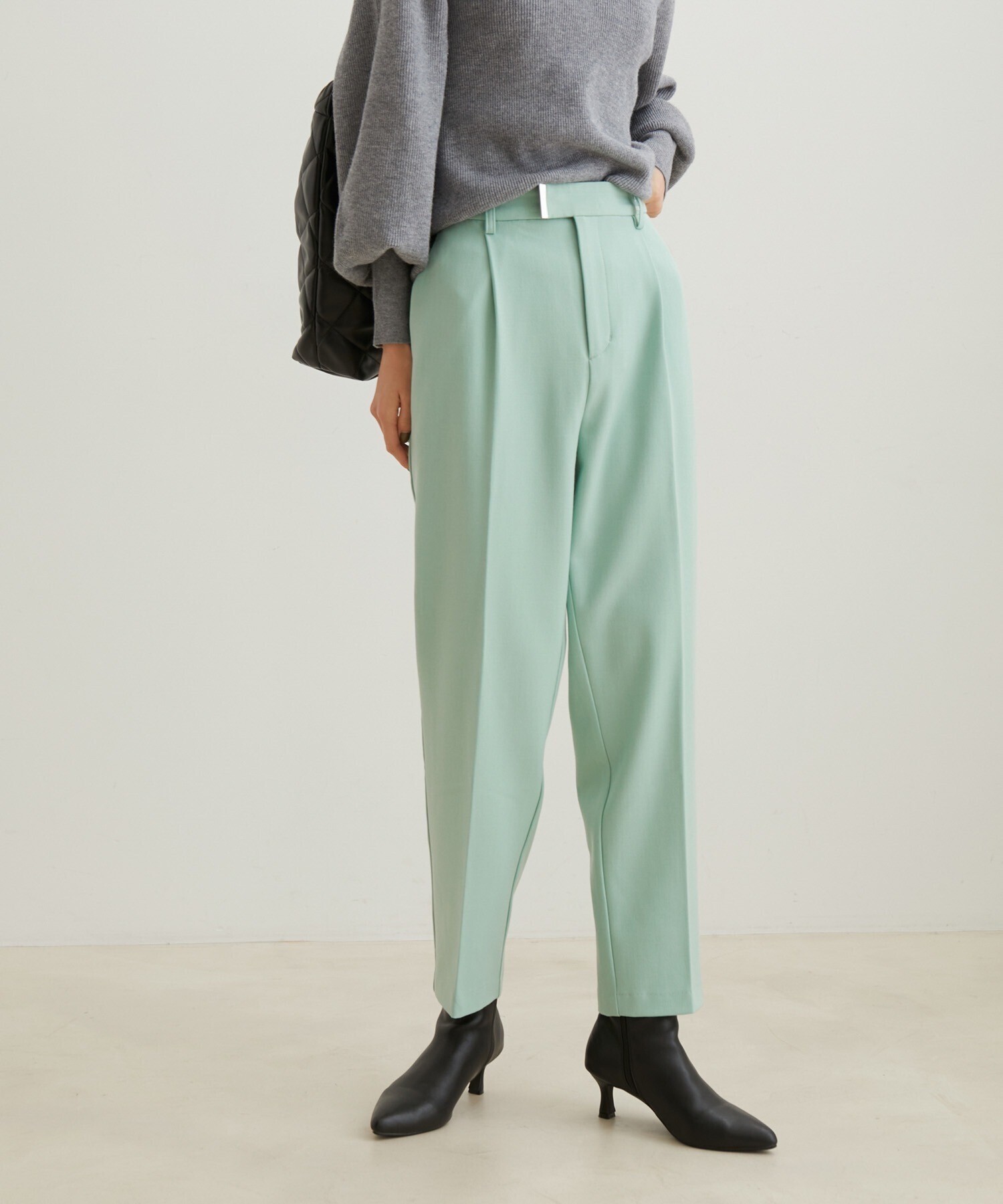 ViS 【HOT BEAUTY STRETCH】【洗える】ワンタックテーパードパンツ【sustainable】