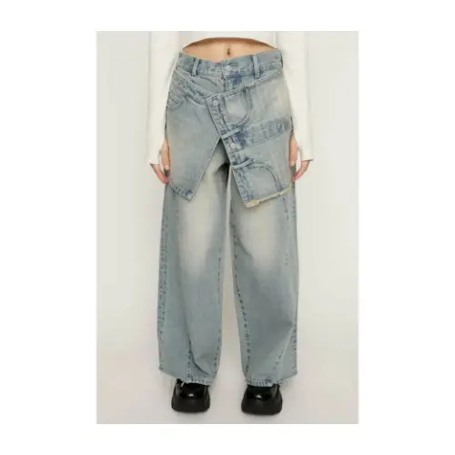 SLY REMAKE ASYMMETRY L/W DENIM パンツ