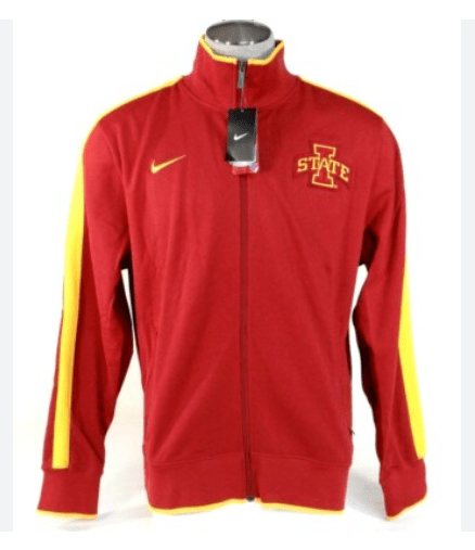 NIKE Collegiate Iowa State レッド & ゴールド ジップ フロント トラック ジャケット