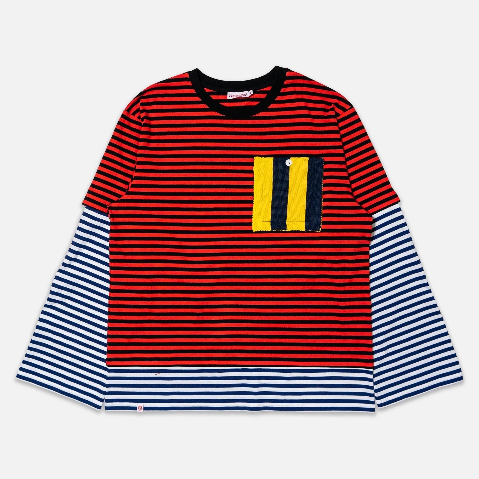 CHARLES JEFFREY LOVERBOY PATCH LONG SLEEVE 2-IN-1 TEE