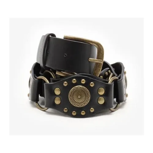 atmos pink Rivet Faux Leather Belt