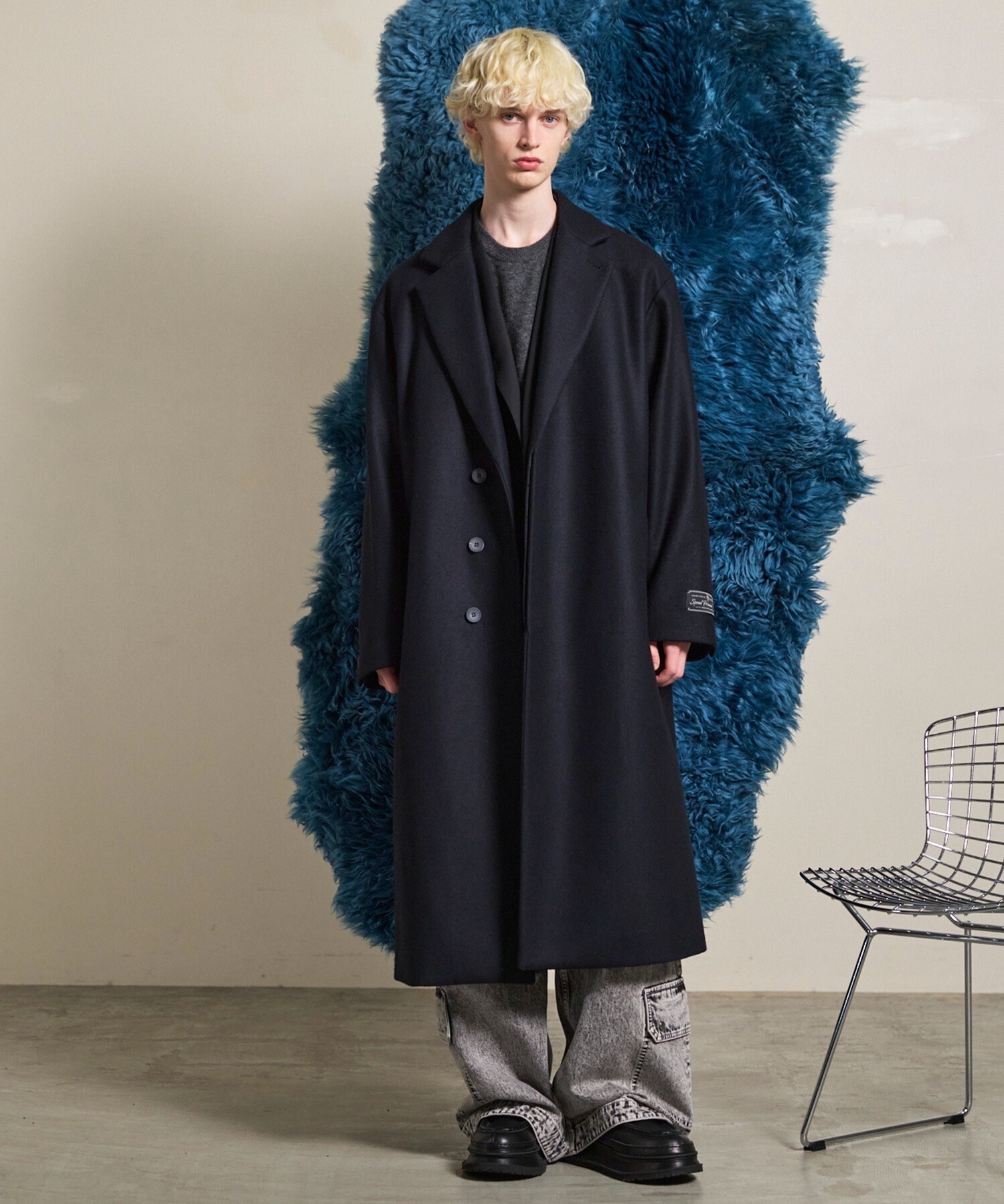MAISON SPECIAL 《UNISEX》Super140s Prime-Over Melton Chesterfield Coat