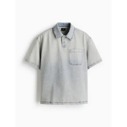 H&M ルーズフィット デニムポロシャツ