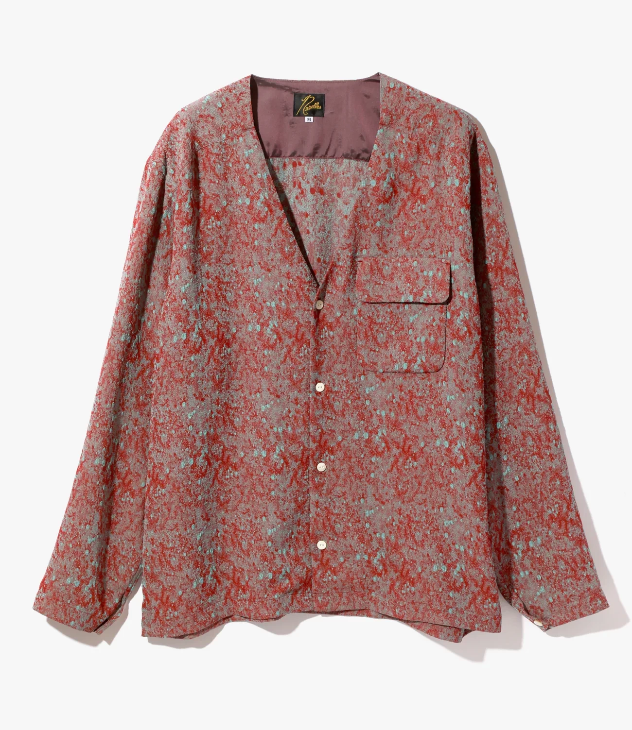 NEEDLES V NECK SHIRT - PE/R ABSTRACT JQ.