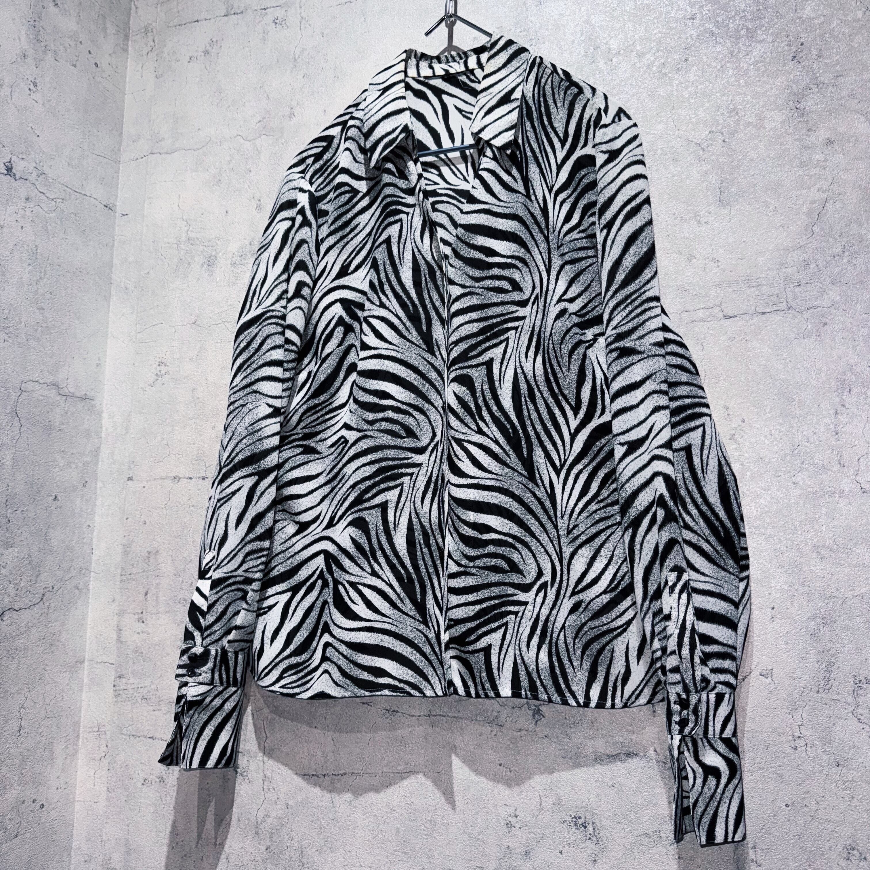 vintage vintage zebra graphic pattern design sheer shirt