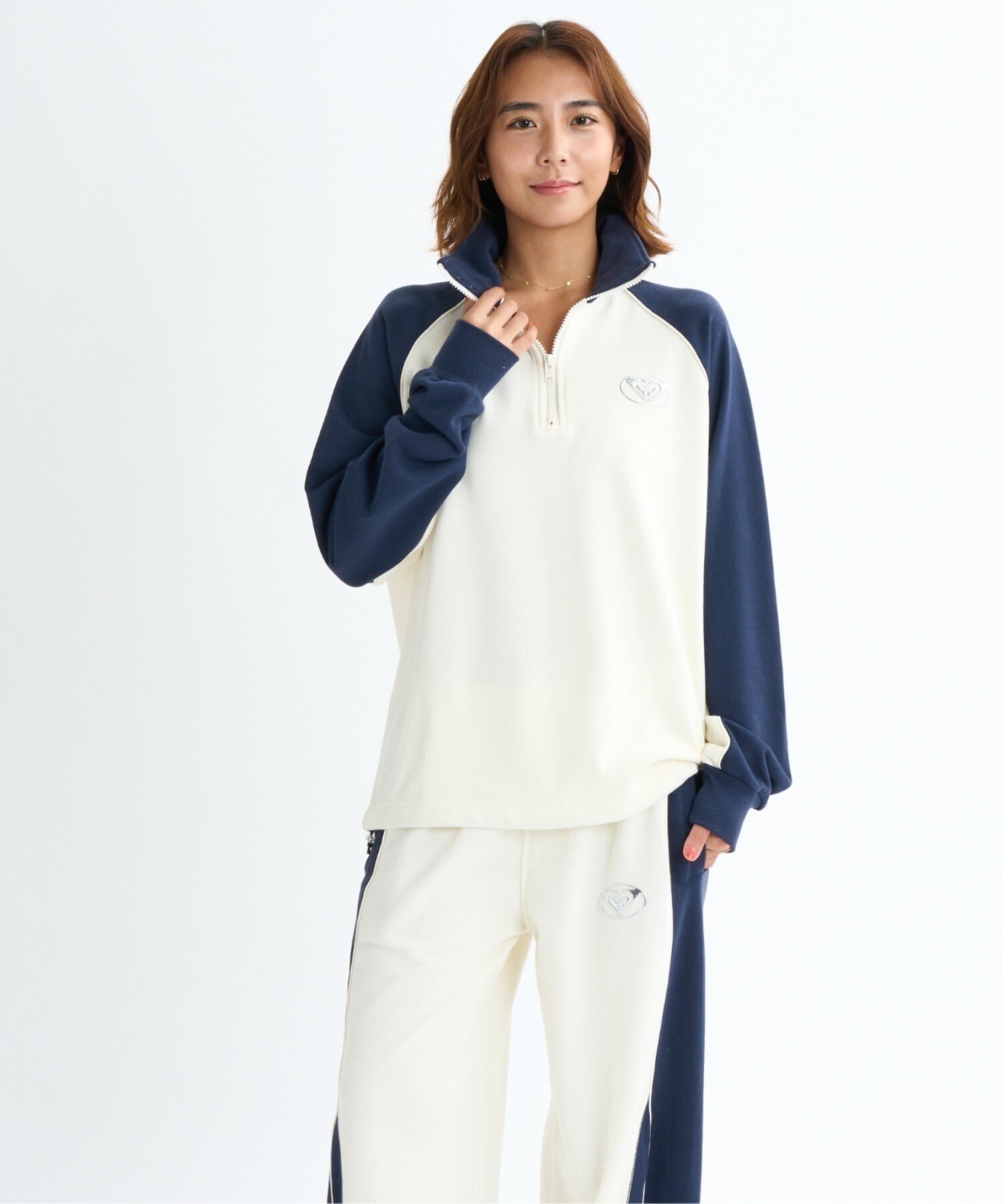 ROXY 【ZOZO限定アイテム】SATURN WAVES/ロキシーハーフジップスウェットトレーナー
