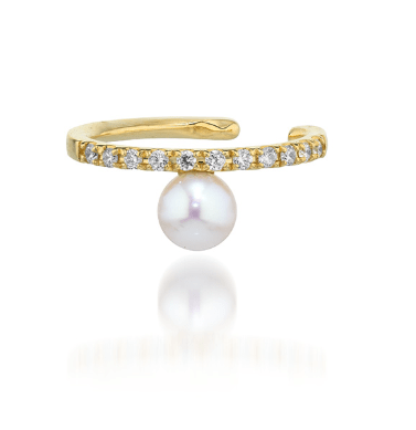 STAR JEWELRY DIAMOND & BABY AKOYA EAR CUFF