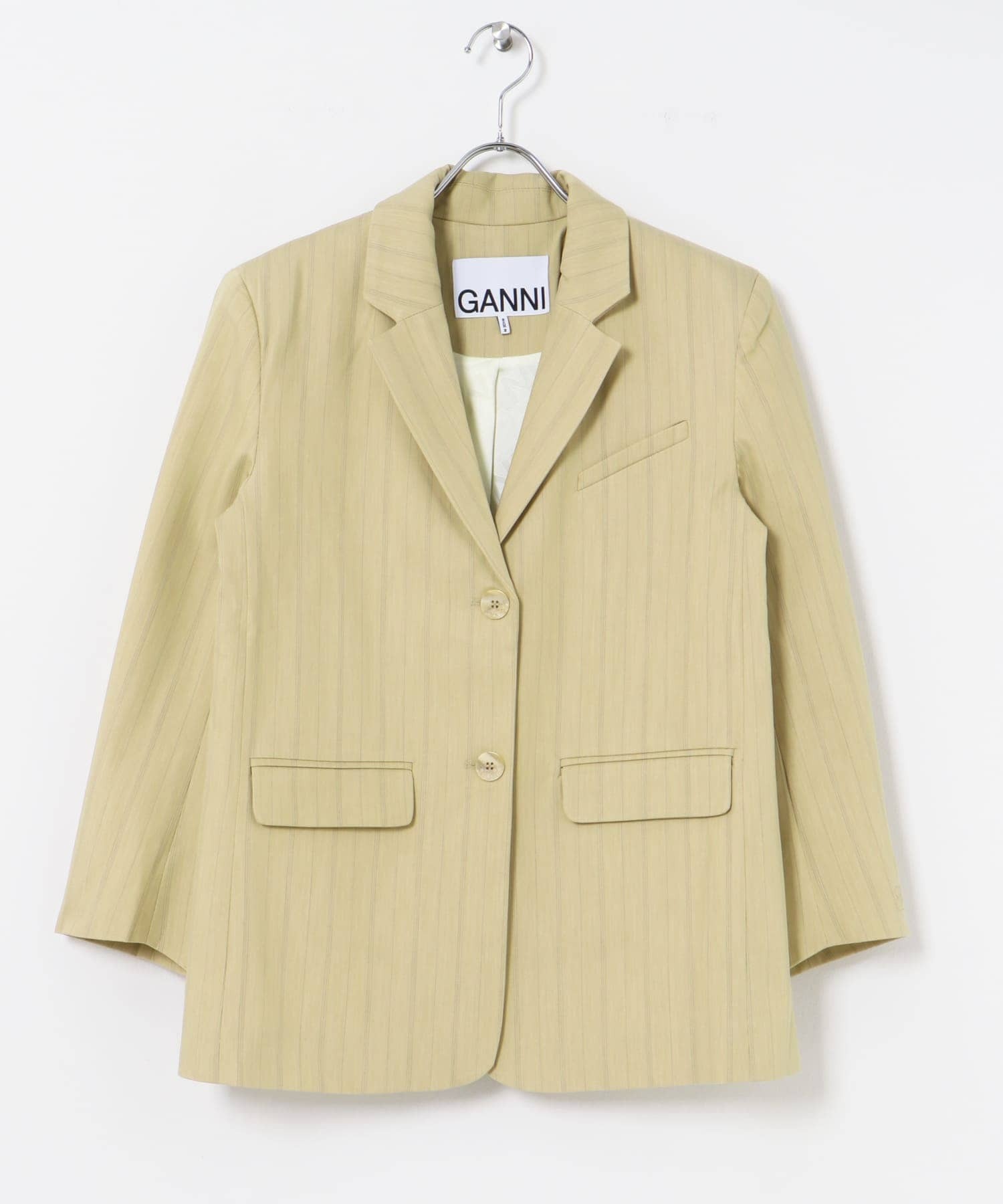 GANNI Stripe Suiting BoxyBlazer