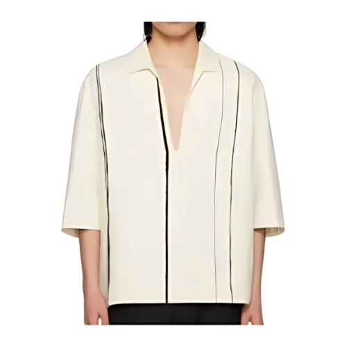 ZEGNA オフホワイト ストライプ OASI LINO シャツ