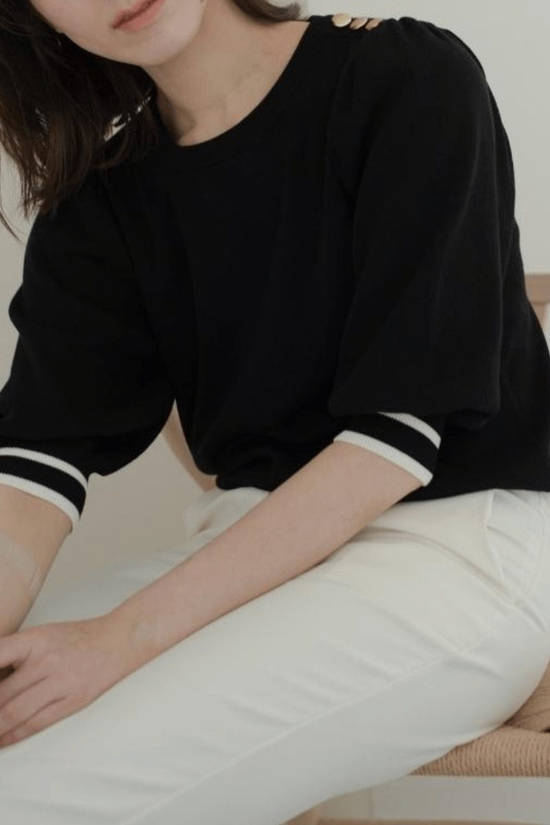 maison de Dolce. 接触冷感UVカットマリンニット【black】