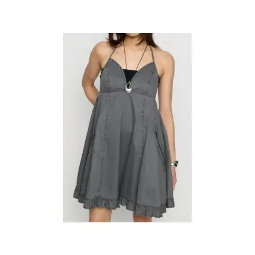 LAGUA GEM COTTON ZIP HALTER NECK ワンピース