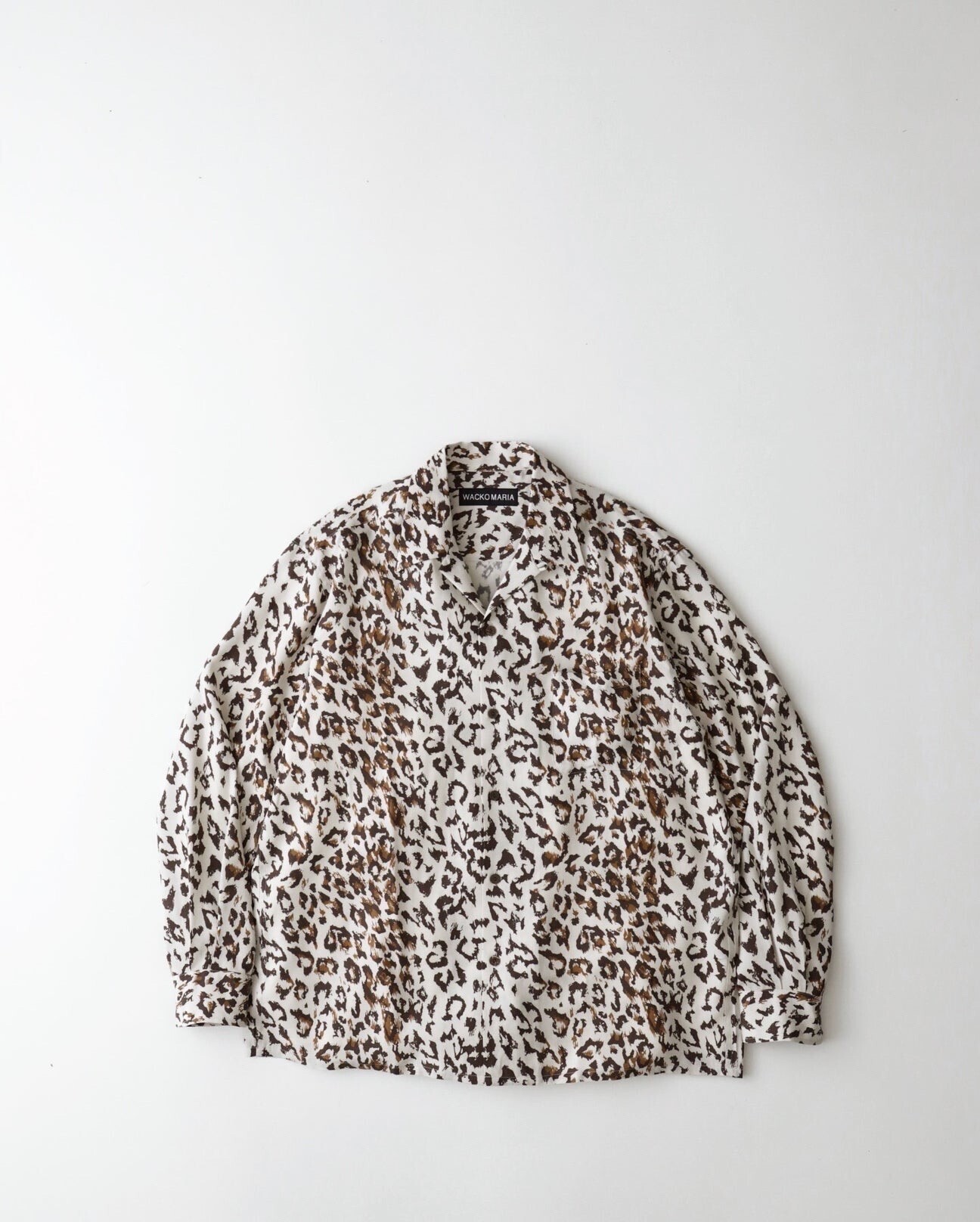 WACKO MARIA LEOPARD OPEN COLLAR SHIRT